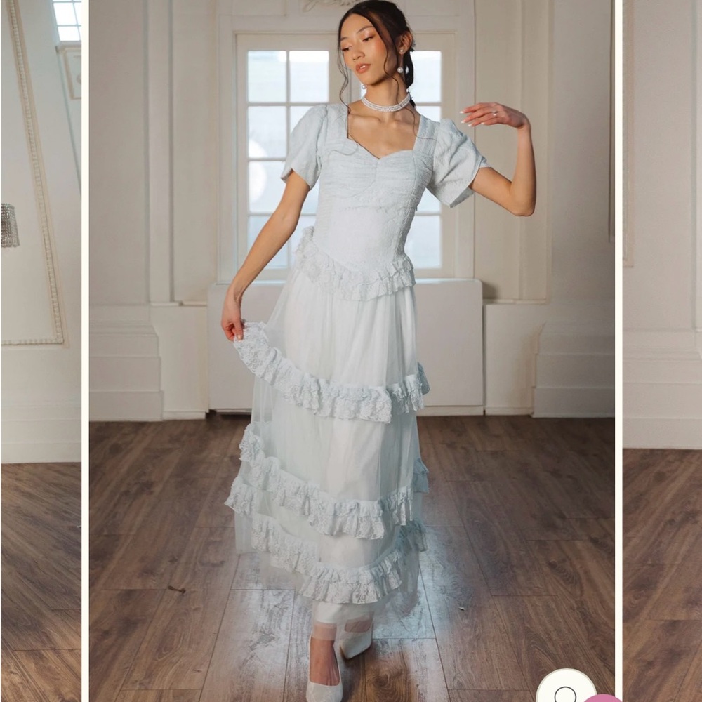 Ivy City Co Raya Dress in Powdered Blue
